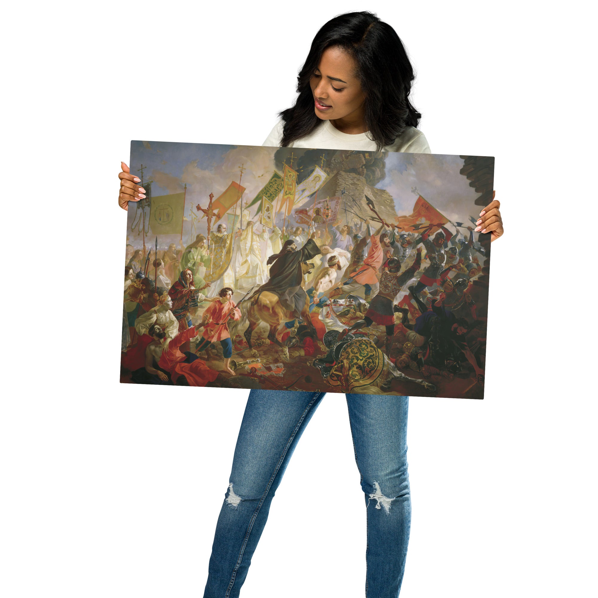 Metal prints Karl Bryullov Russian 1799–1852 Siege Of Pskov By Polish King Stefan Batory 1843