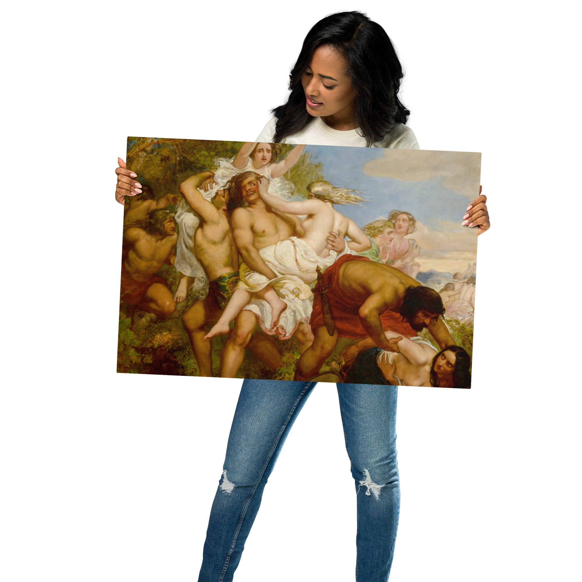 Metal prints Sir John Everett Millais English 1829 1896 The tribe of Benjamin seizing the daughters of Shiloh in the vineyards