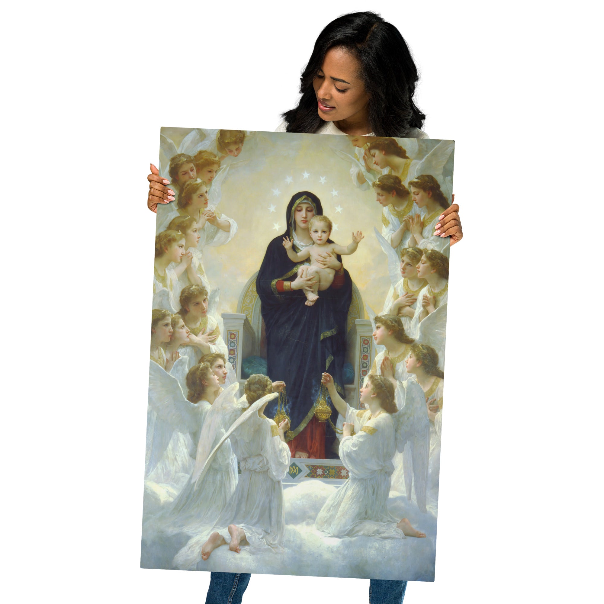 Metal prints William Bouguereau French 1825 1905 The Virgin With Angels 1900