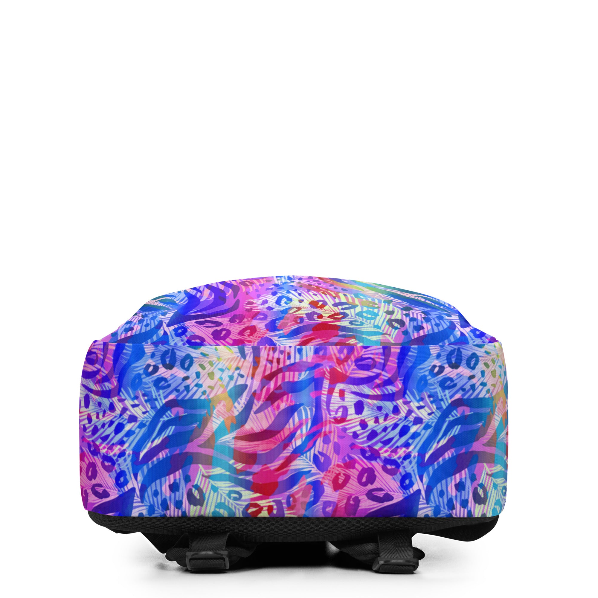 Minimalist Backpack Animal print summer Blue,Pink with Yellow