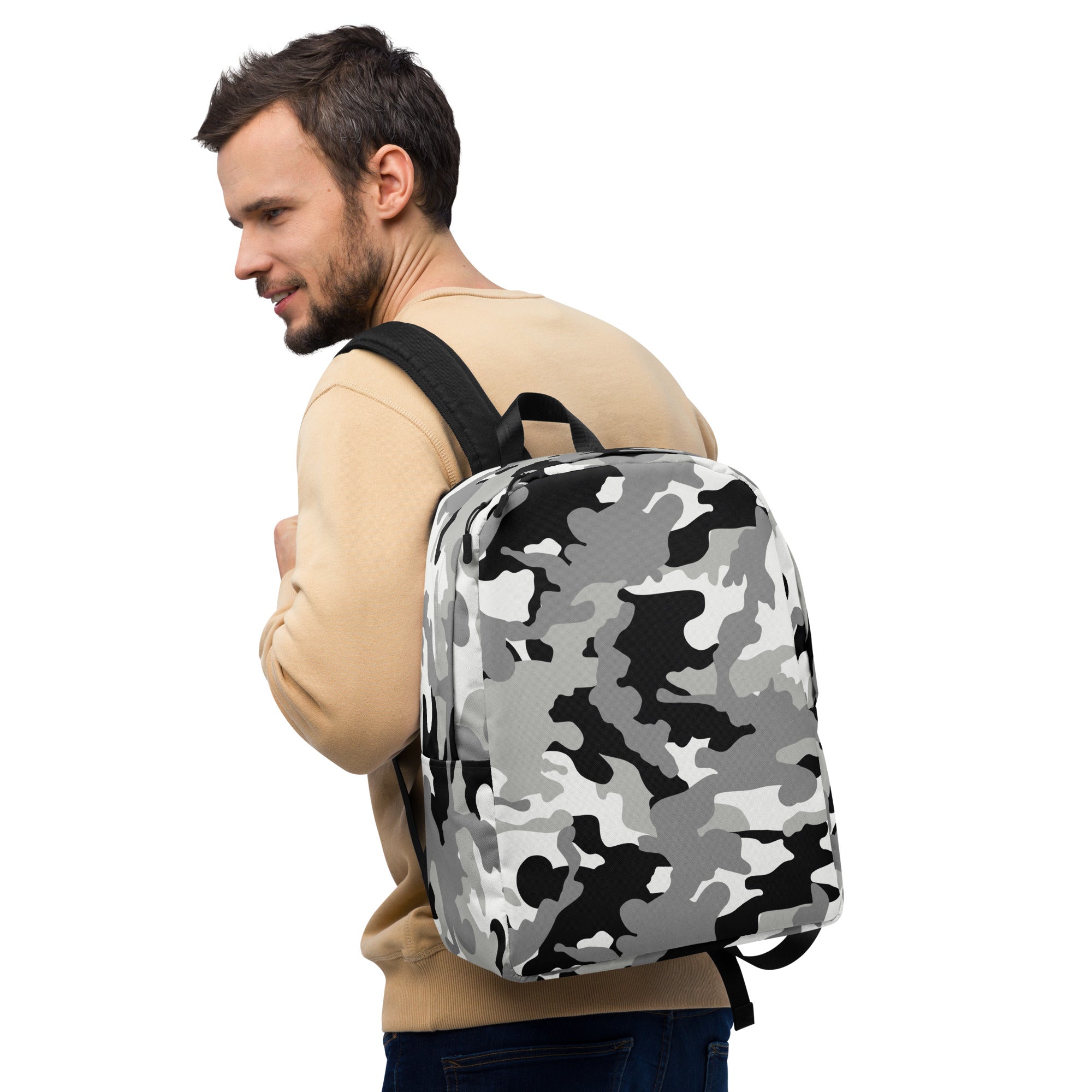 Minimalist Backpack Camo Black And Grey