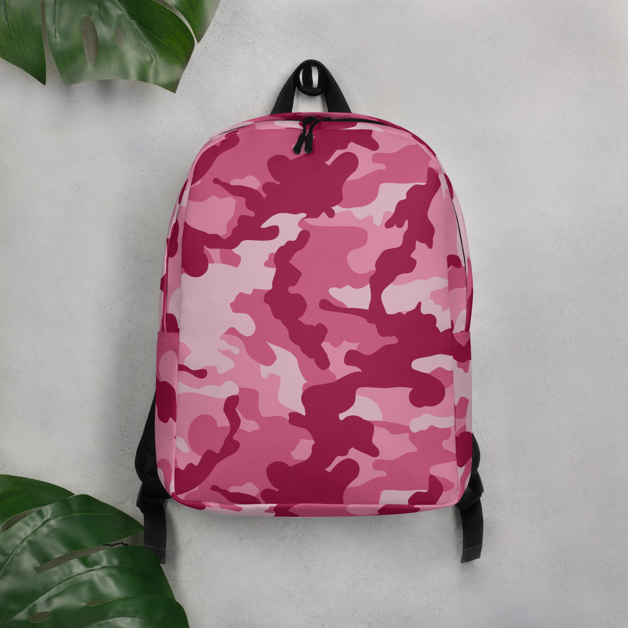 Minimalist Backpack Camo Dark Pink