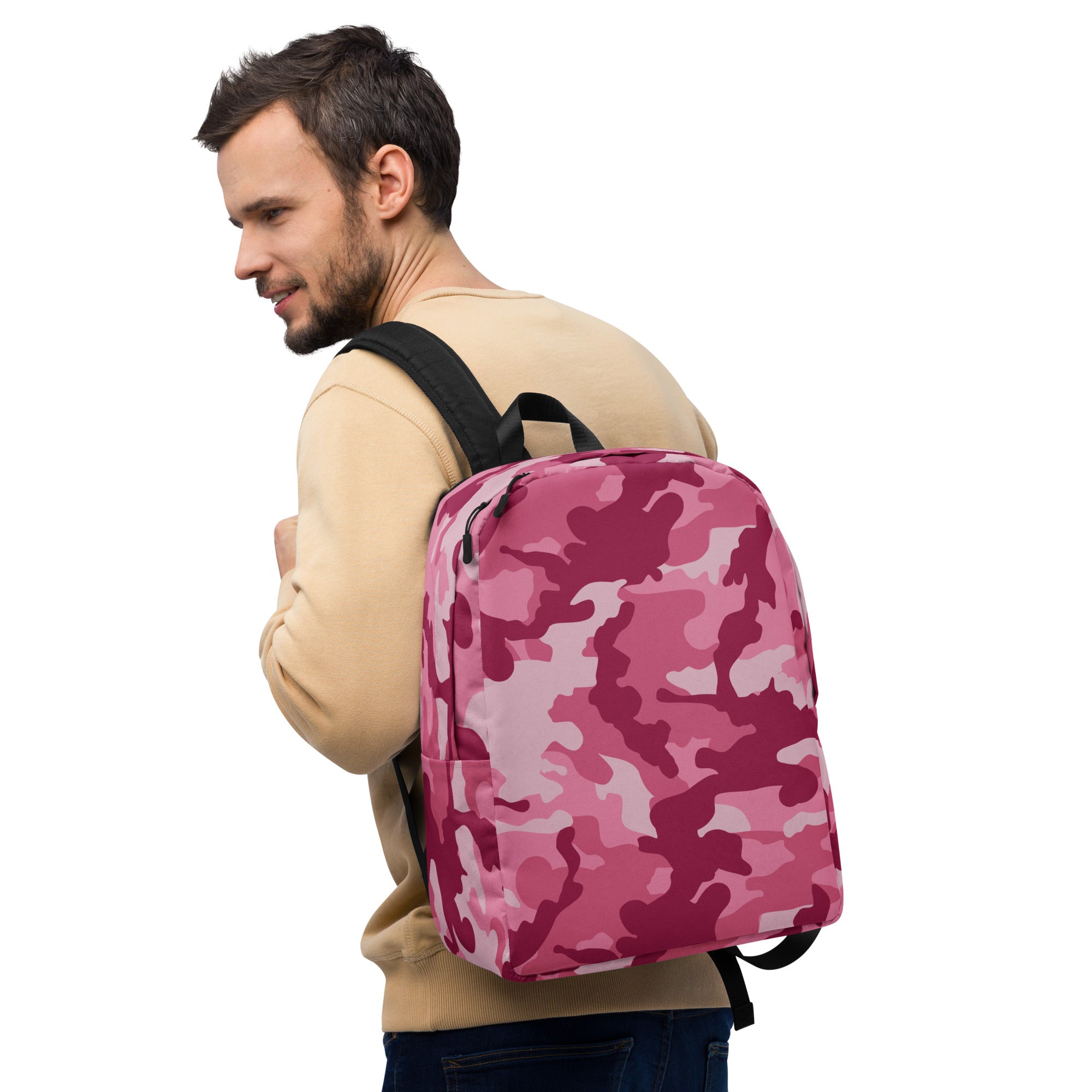 Minimalist Backpack Camo Dark Pink