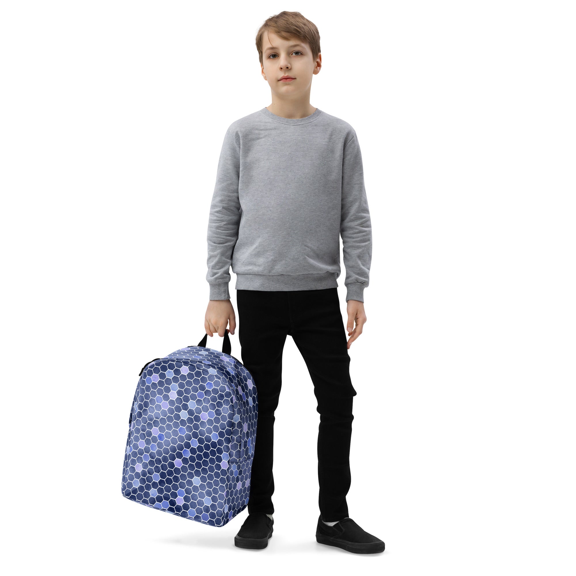 Minimalist Backpack Honeycomb Blue