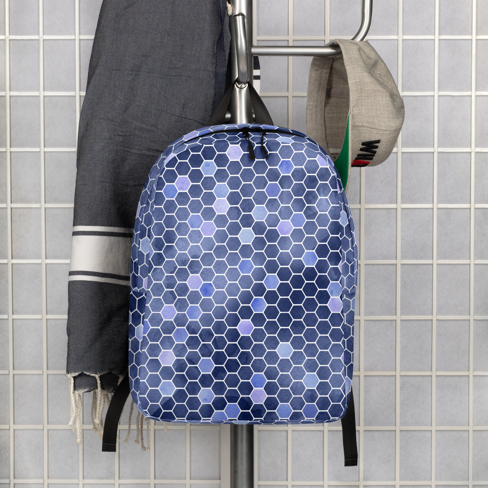 Minimalist Backpack Honeycomb Blue