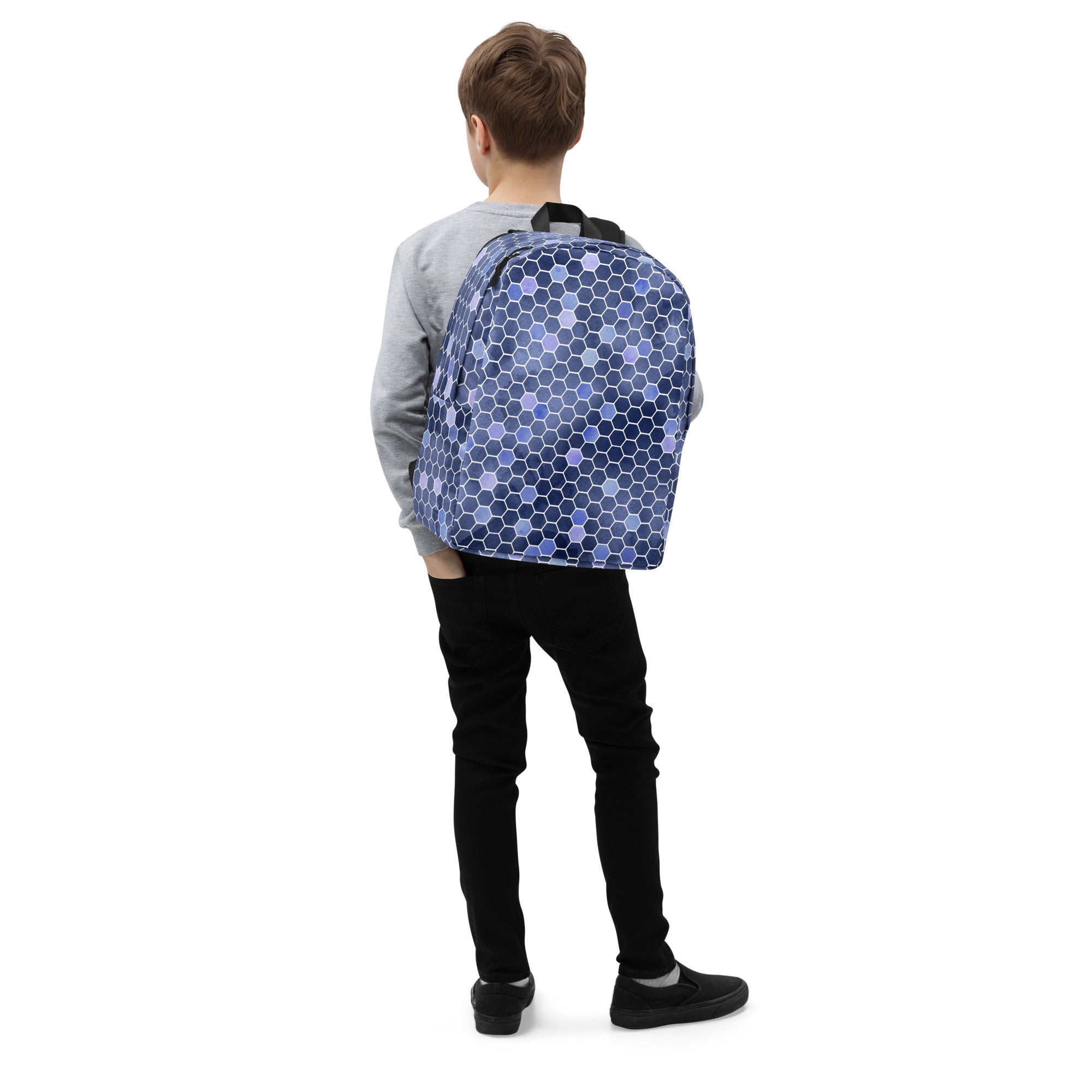 Minimalist Backpack Honeycomb Blue