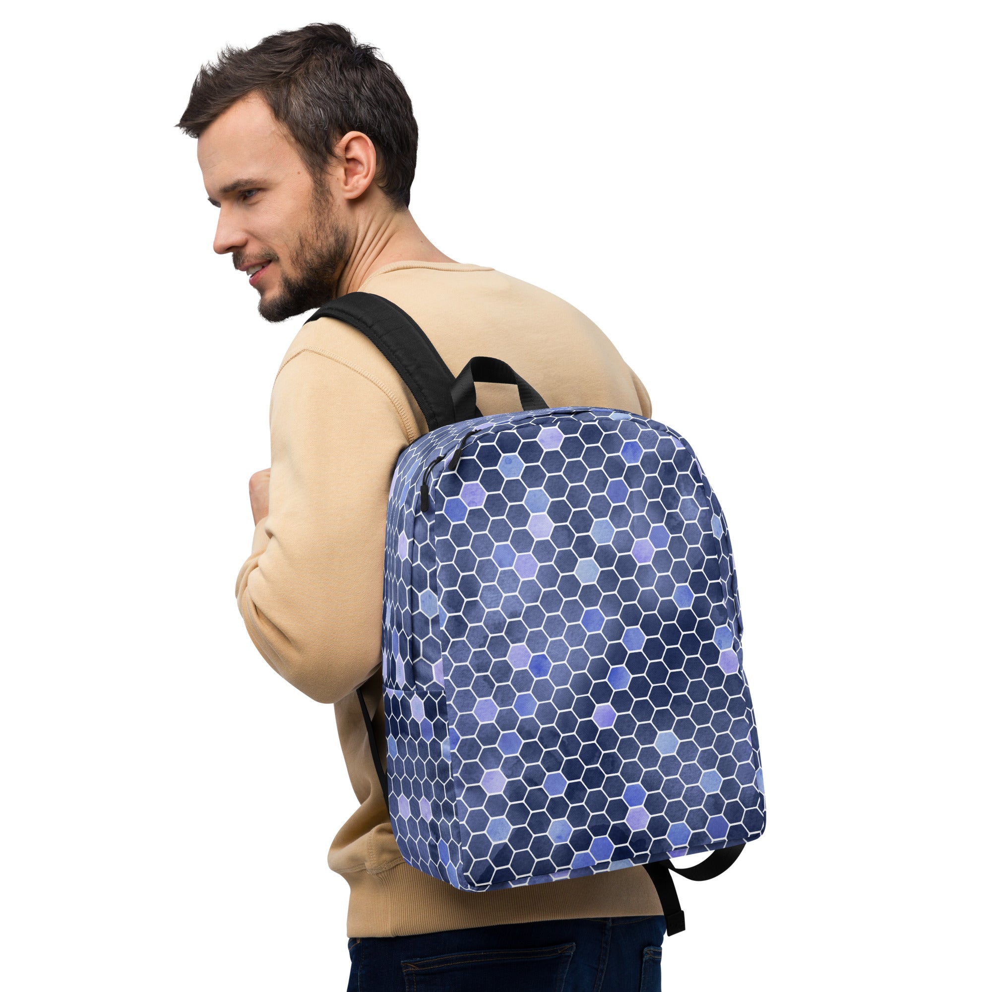 Minimalist Backpack Honeycomb Blue
