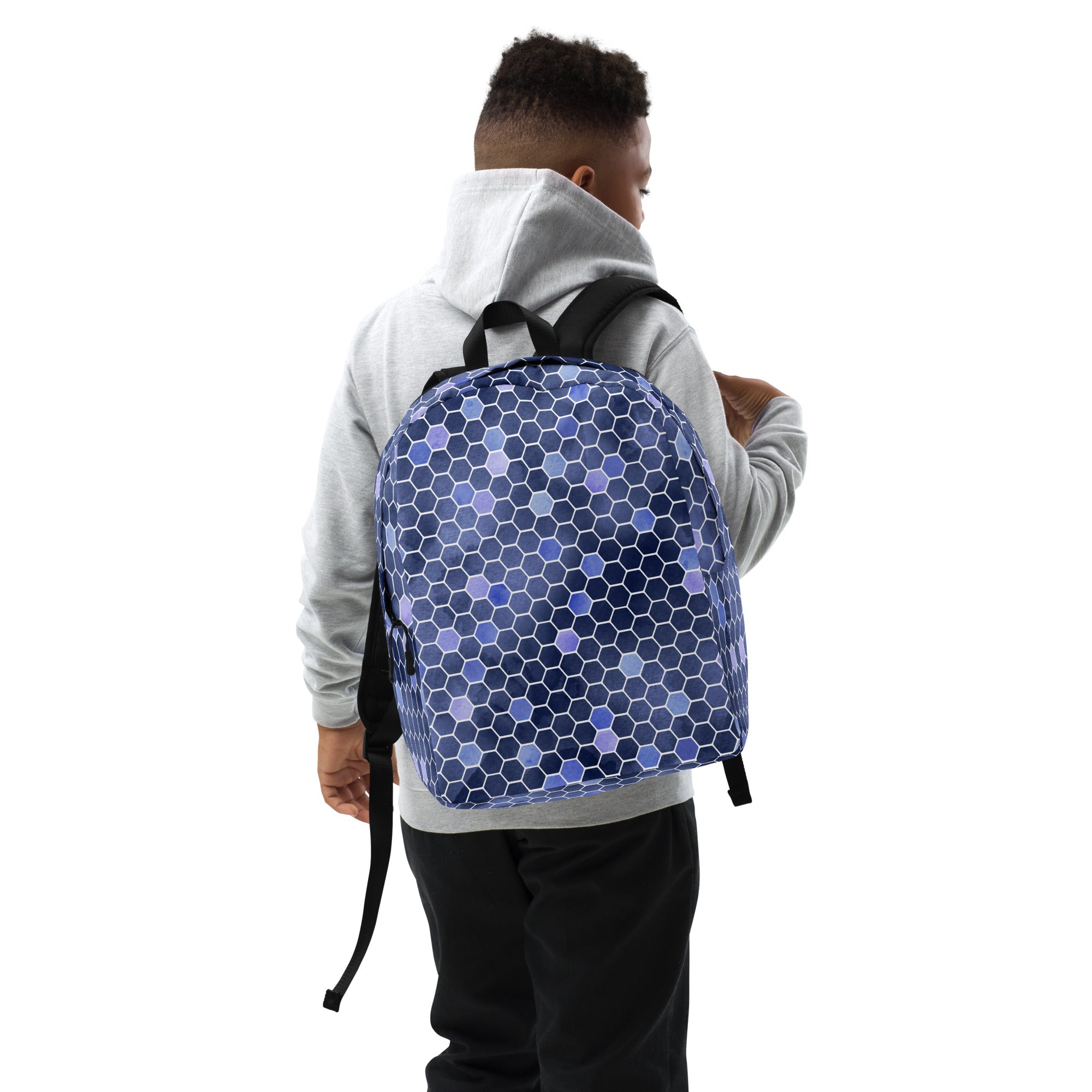 Minimalist Backpack Honeycomb Blue