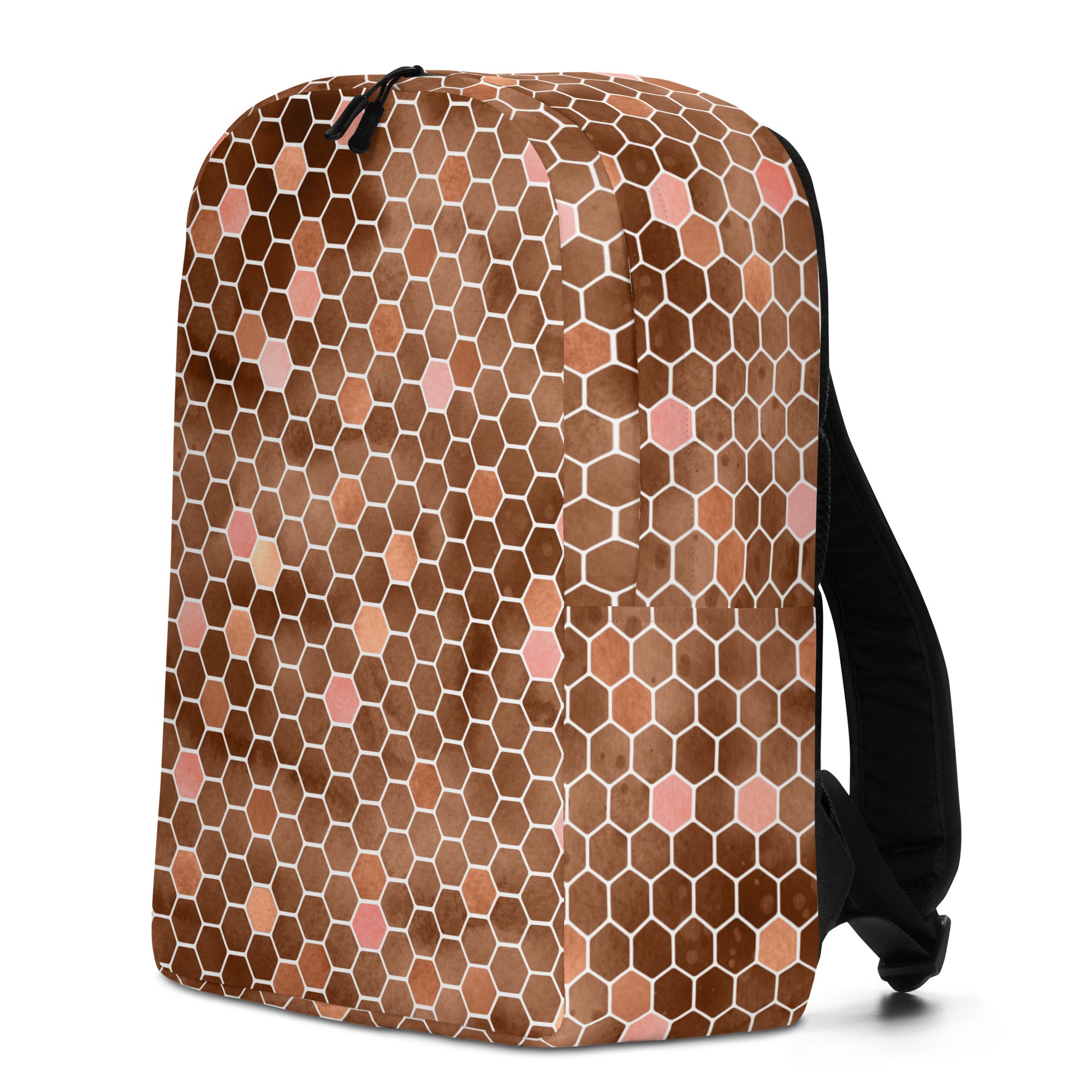 Minimalist Backpack Honeycomb Brown