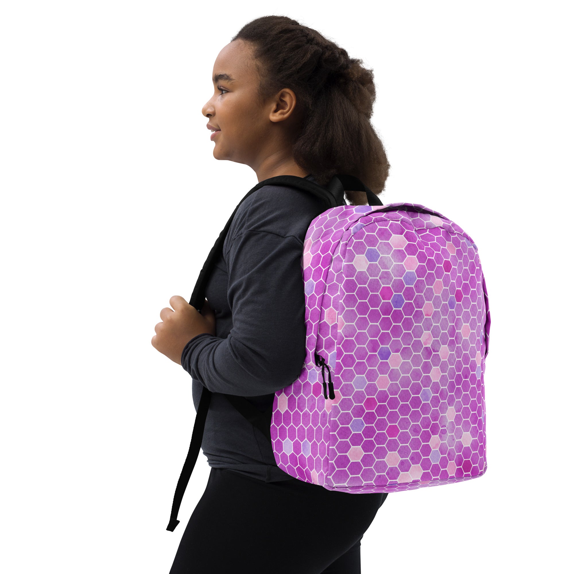 Minimalist Backpack Honeycomb Pink