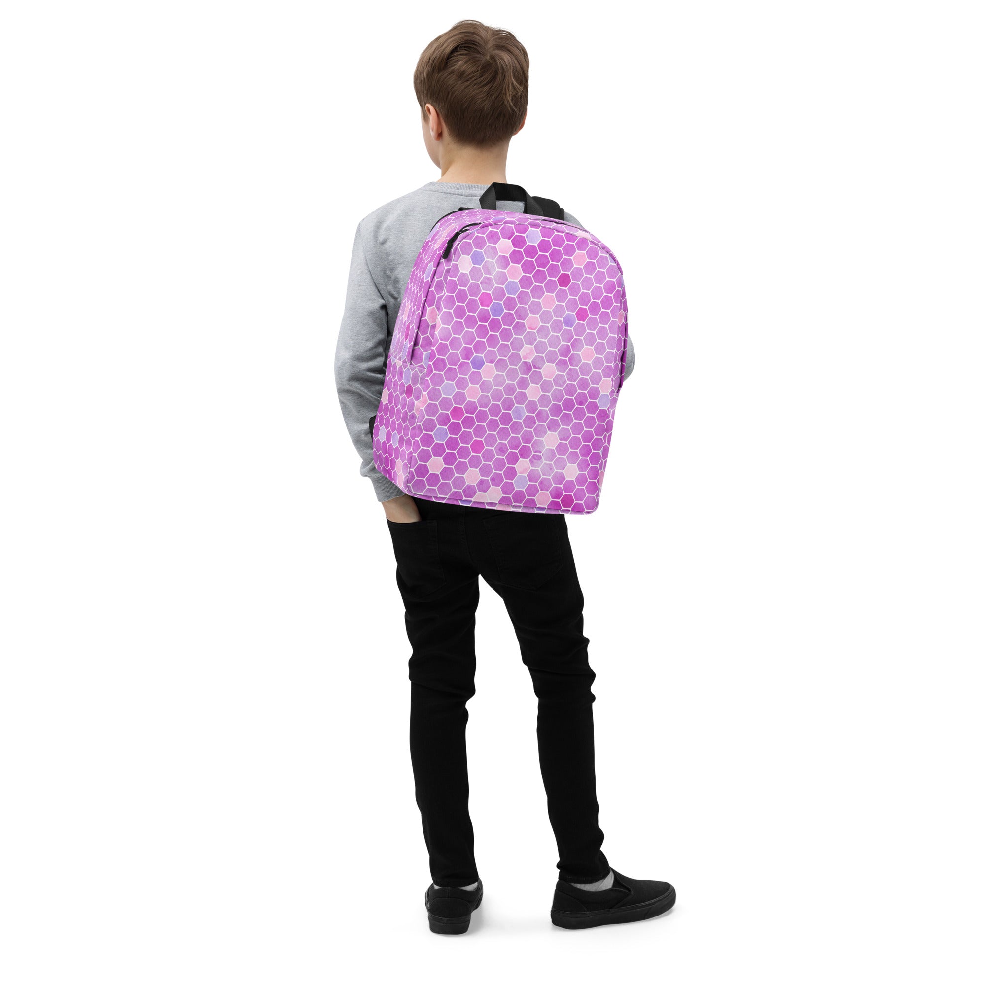 Minimalist Backpack Honeycomb Pink