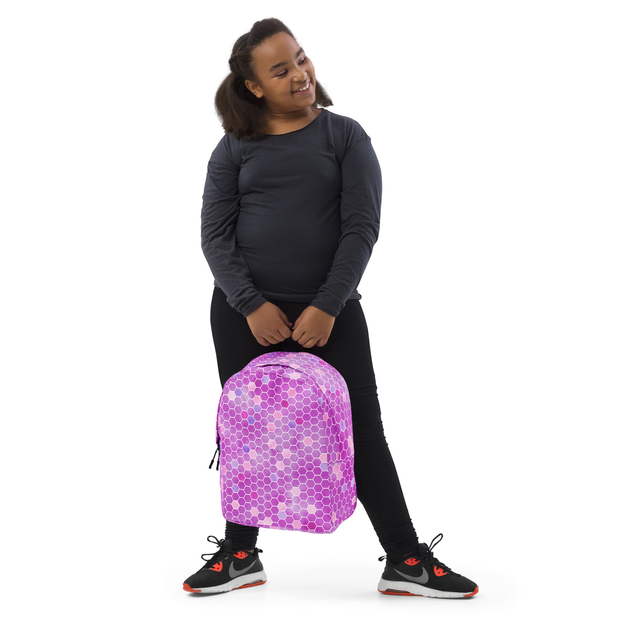 Minimalist Backpack Honeycomb Pink