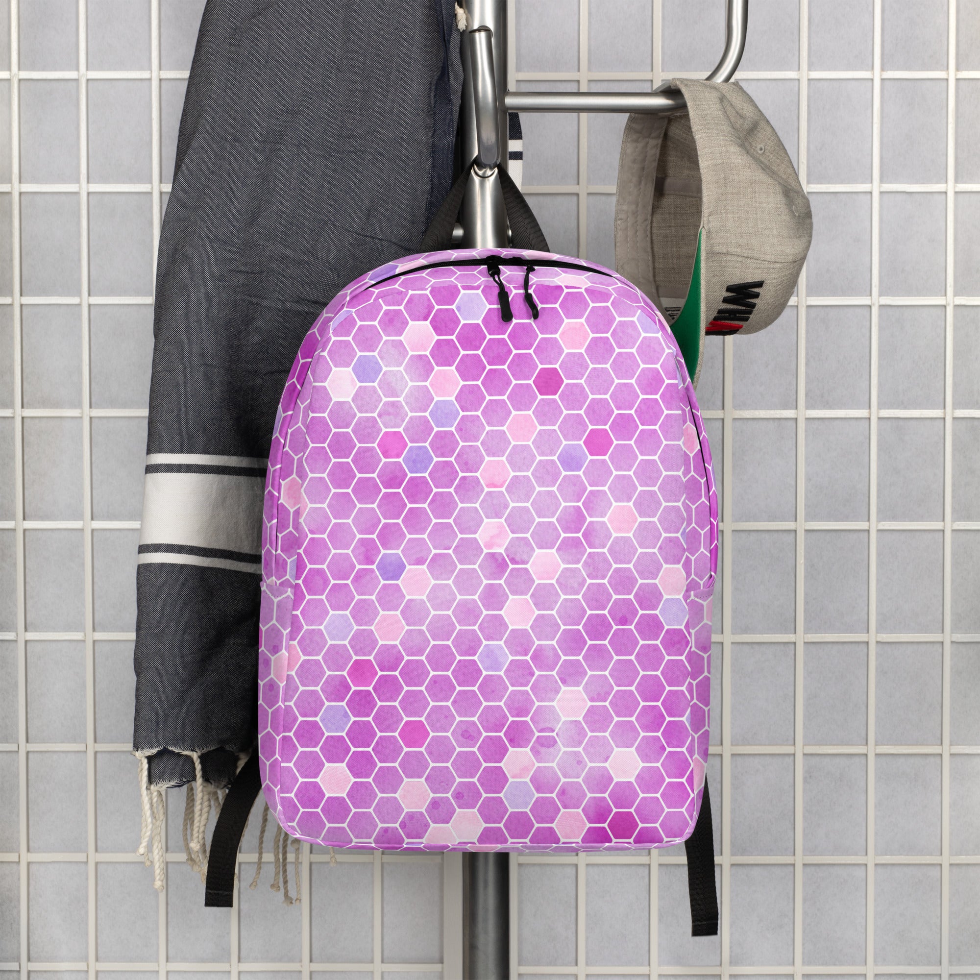 Minimalist Backpack Honeycomb Pink