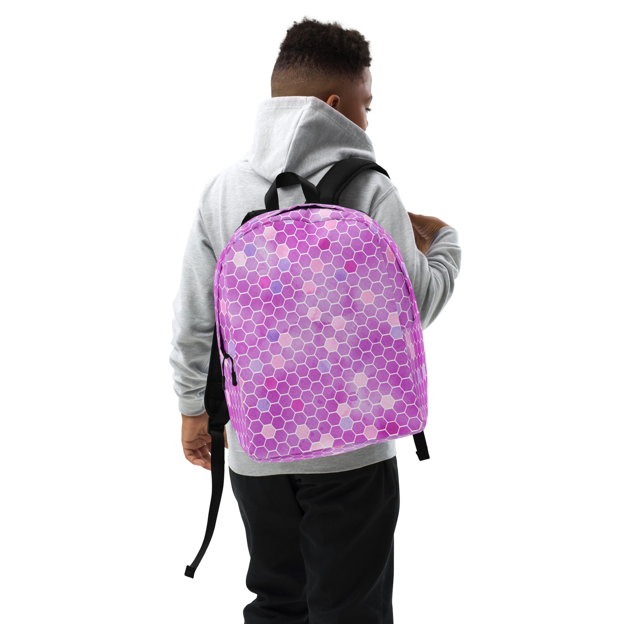 Minimalist Backpack Honeycomb Pink