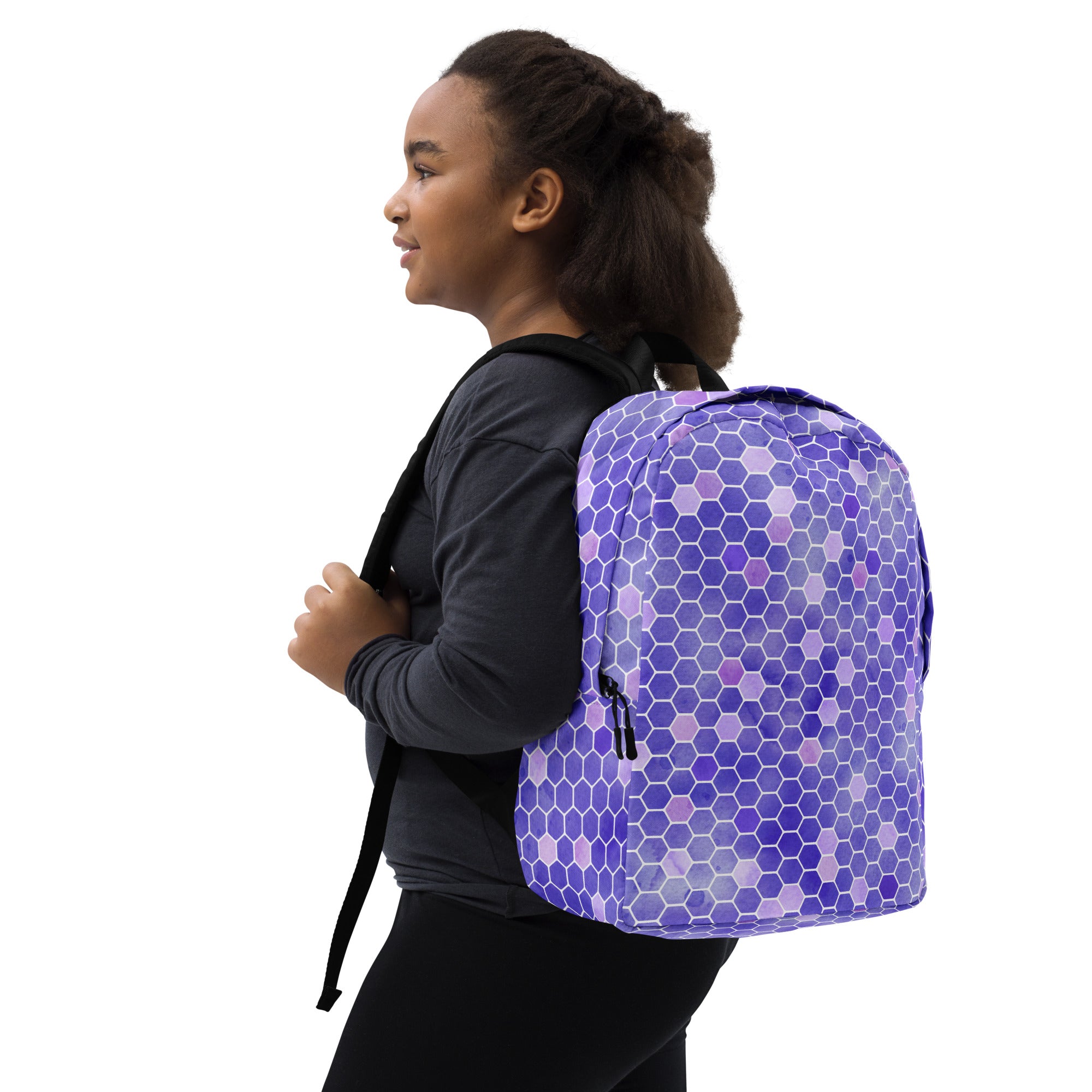 Minimalist Backpack Honeycomb Purple