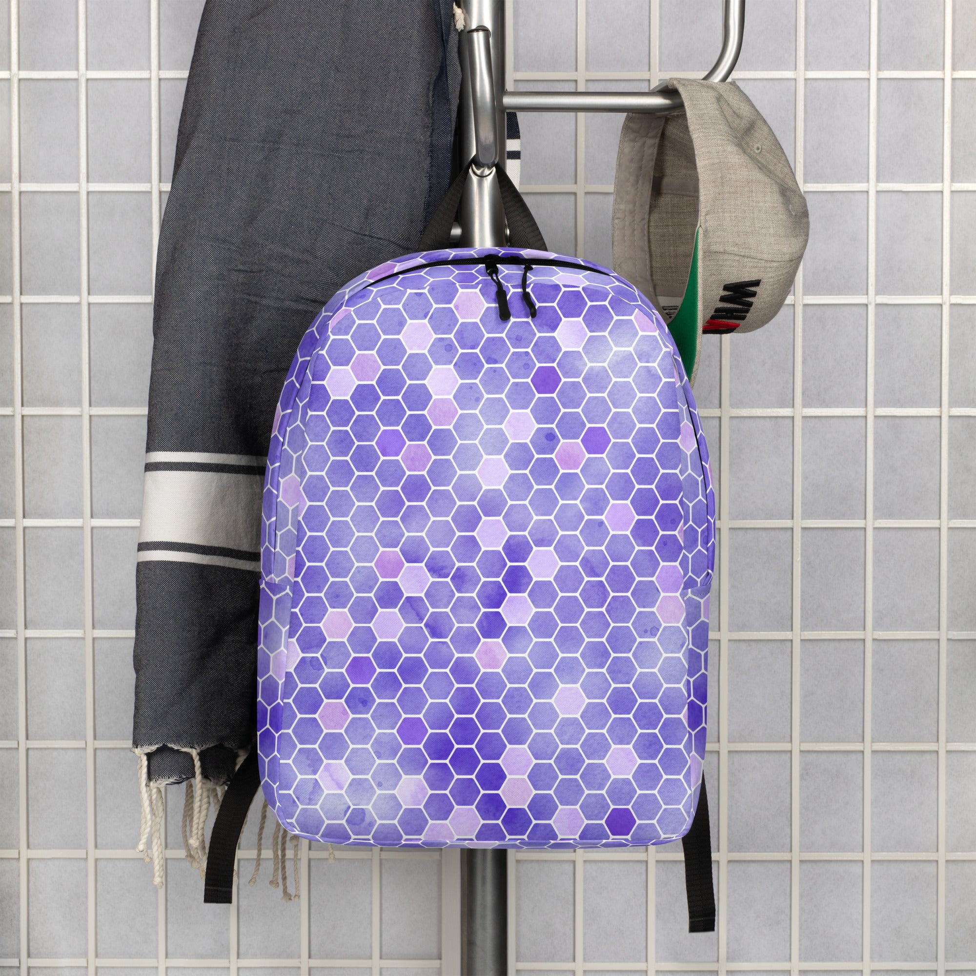 Minimalist Backpack Honeycomb Purple