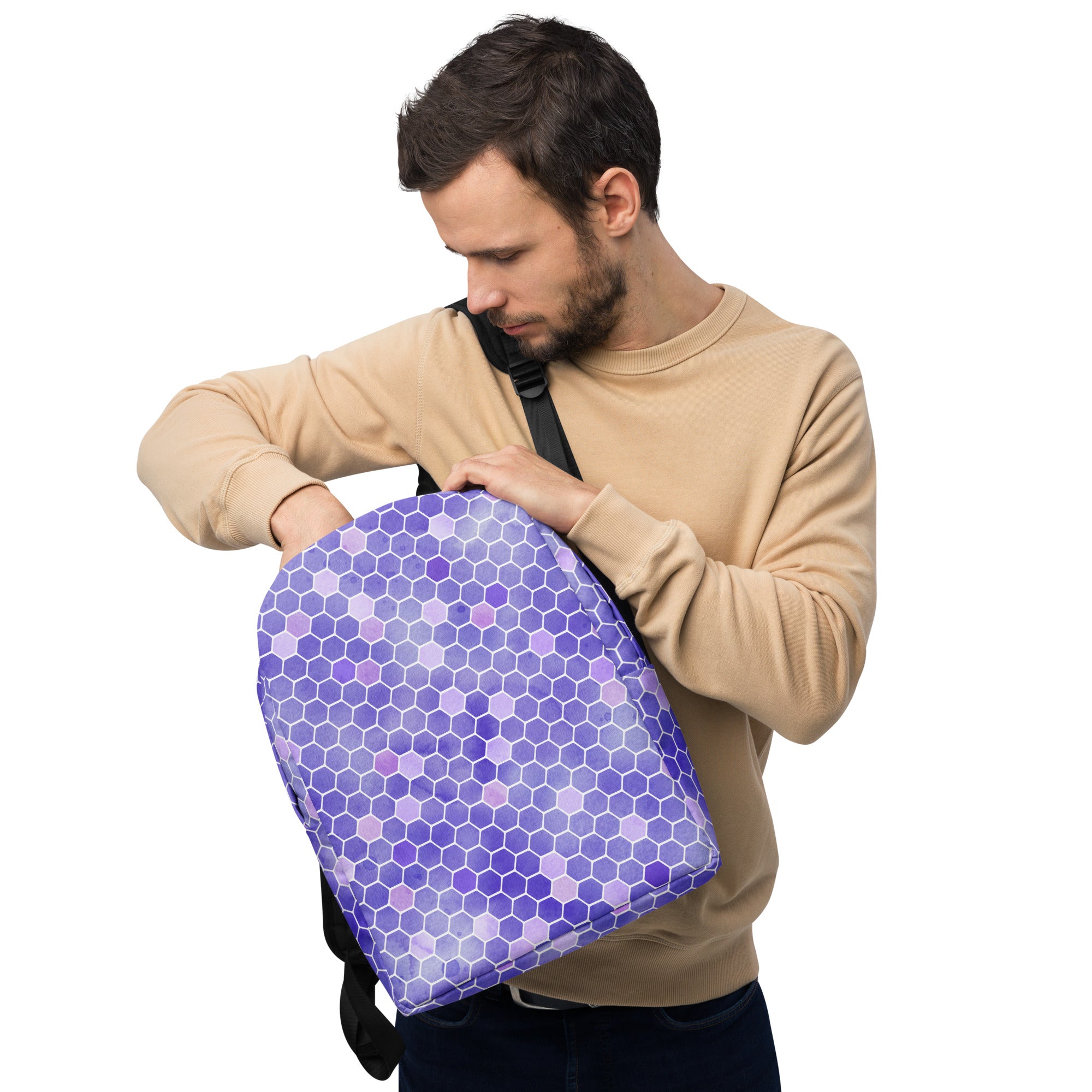 Minimalist Backpack Honeycomb Purple