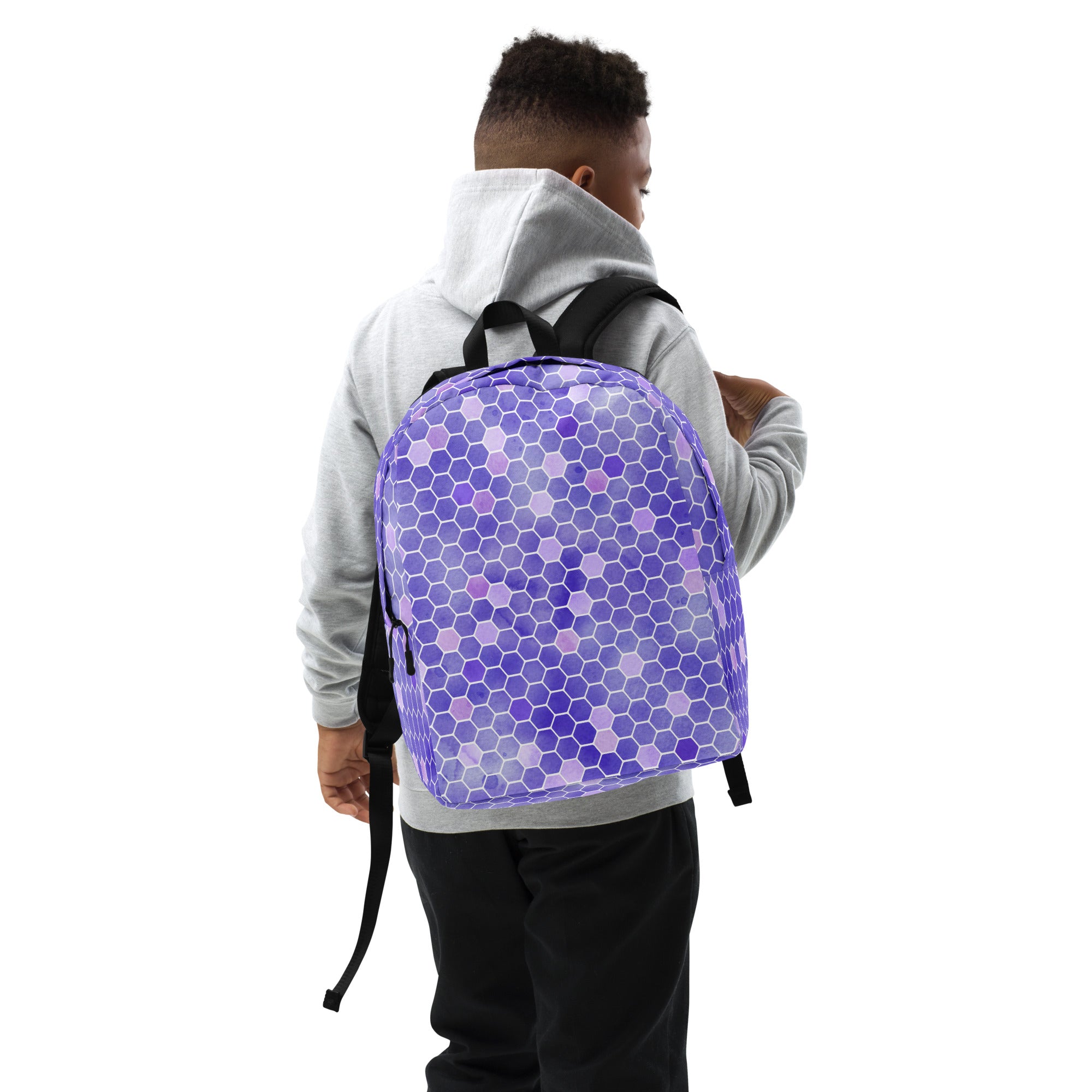 Minimalist Backpack Honeycomb Purple