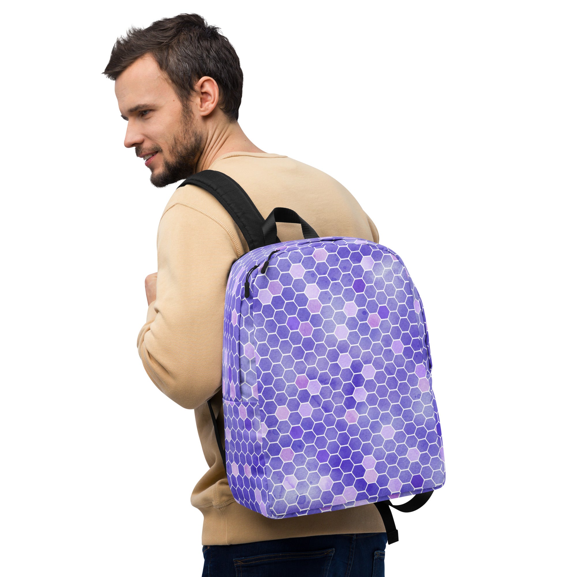 Minimalist Backpack Honeycomb Purple