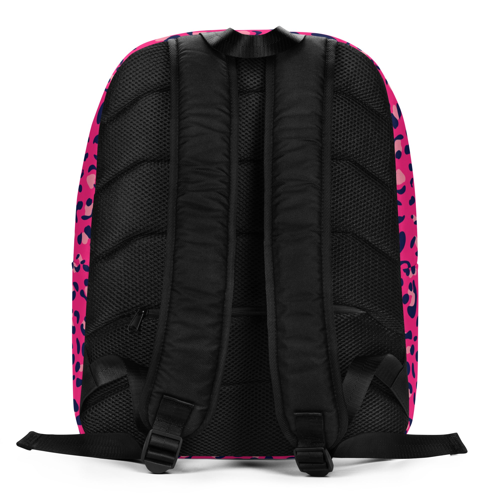 Minimalist Backpack Leopard Print Dark Pink