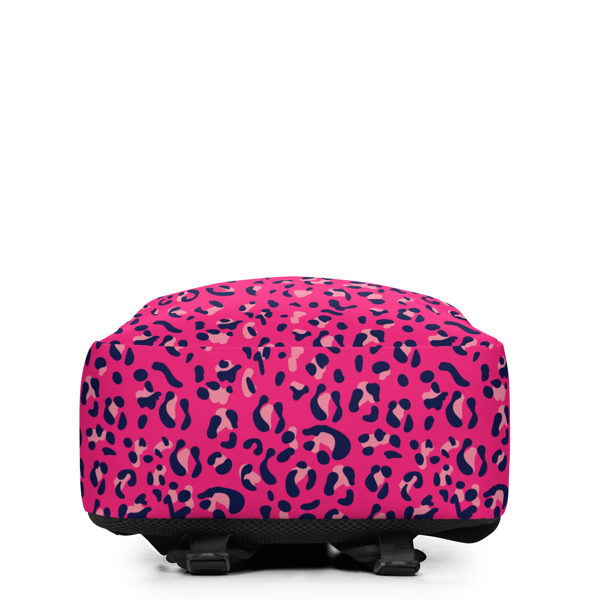 Minimalist Backpack Leopard Print Dark Pink