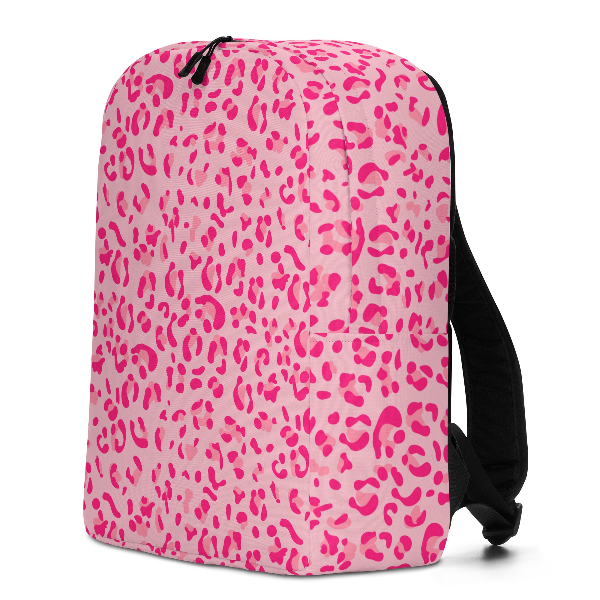 Minimalist Backpack Leopard Print Light Light Pink