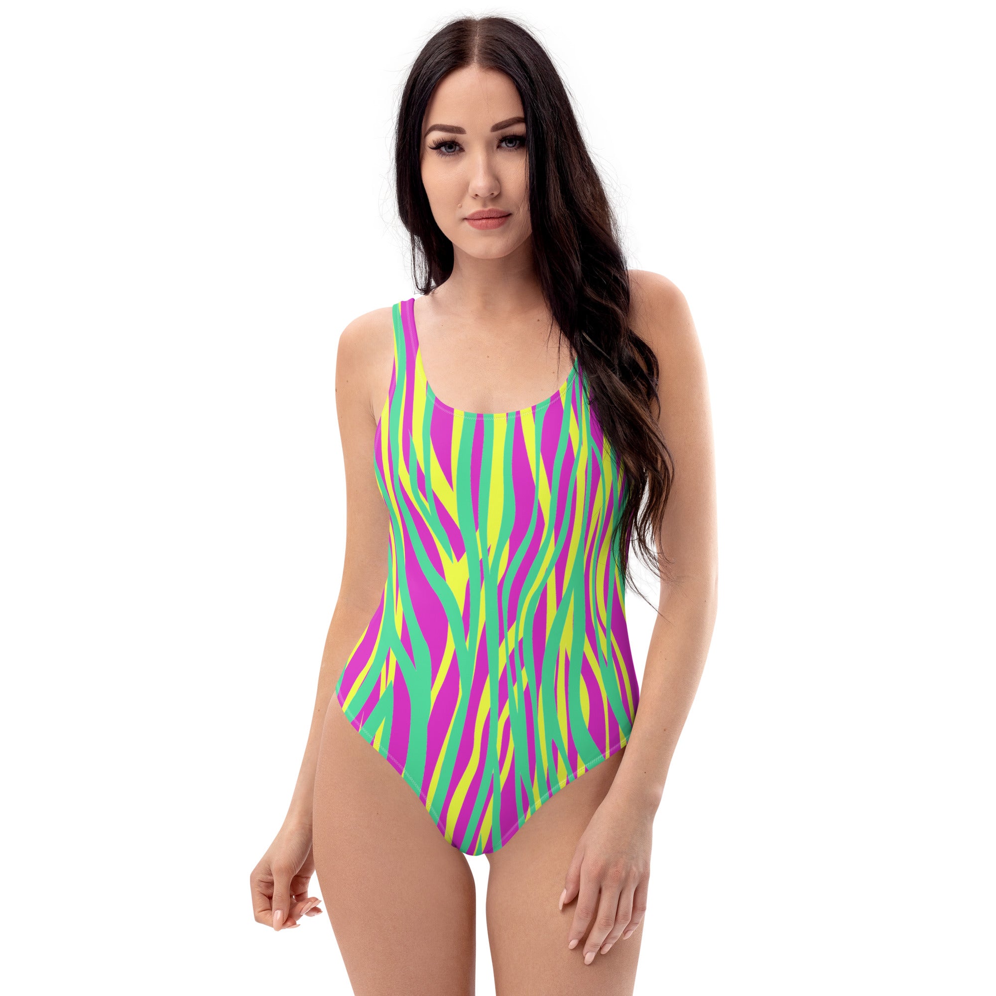One piece Swimsuit Funky zebra Magenta
