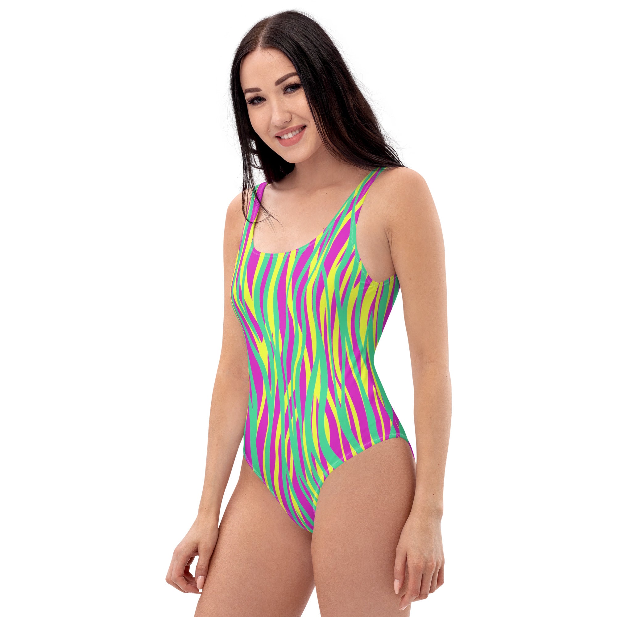 One piece Swimsuit Funky zebra Magenta