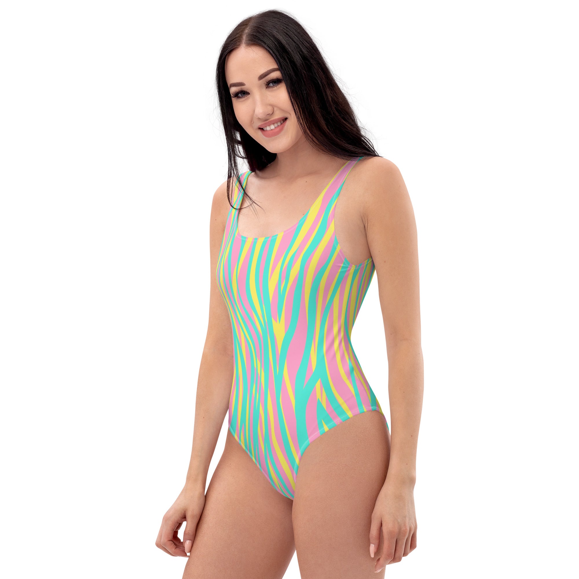 One Piece Swimsuit Funky Zebra Pink