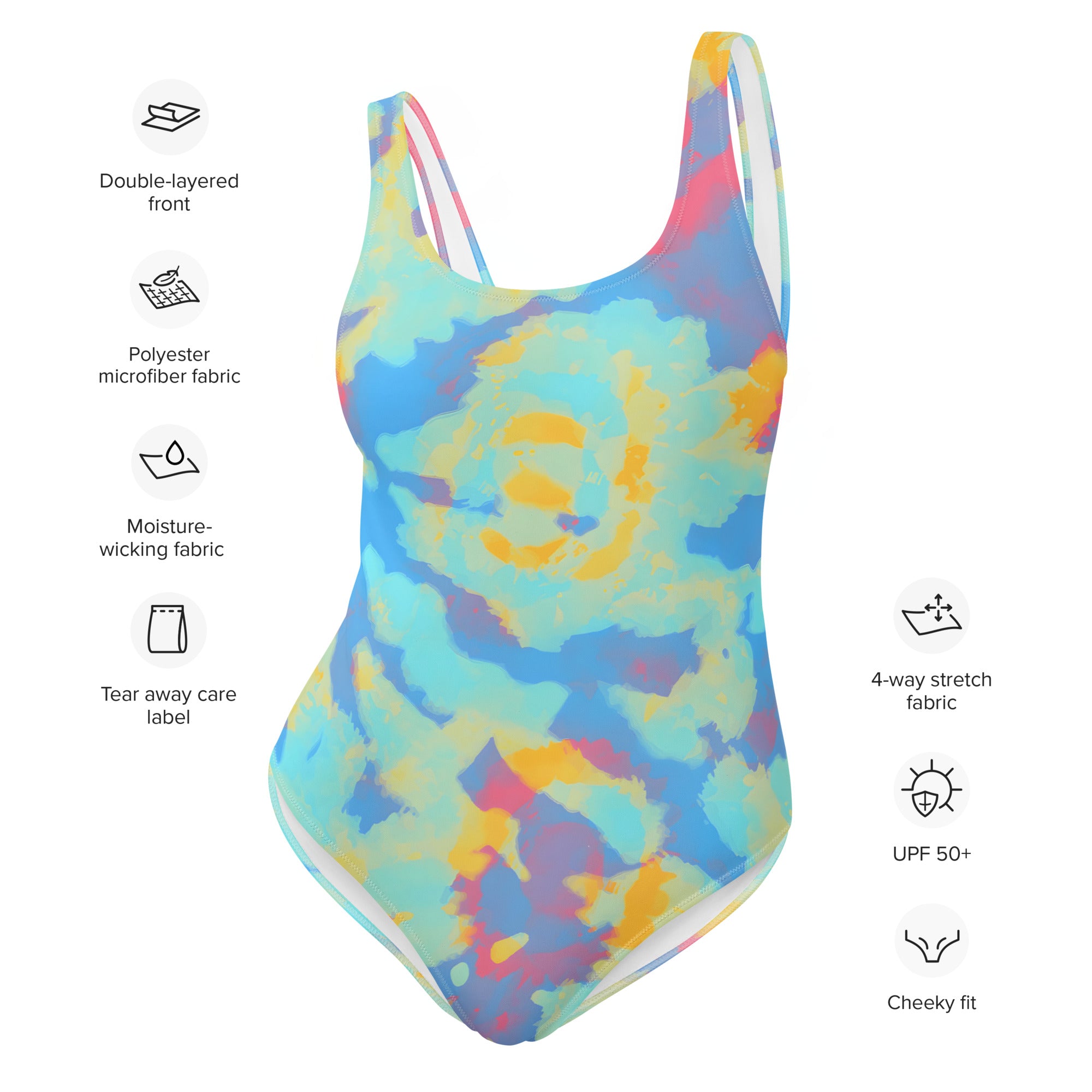 One Piece Swimsuit Hang Loose Tie Dye Pattern II