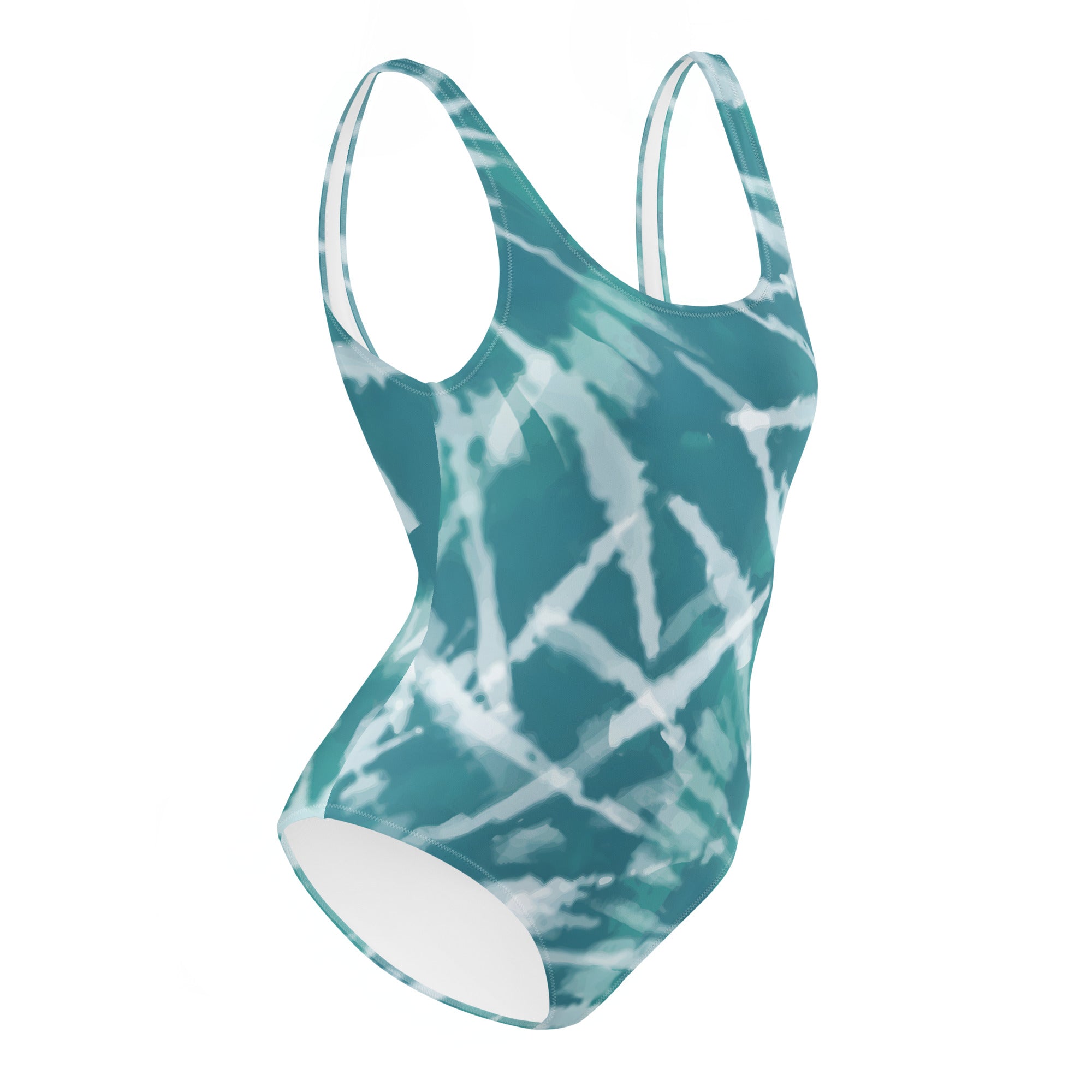 One Piece Swimsuit Hang Loose Tie Dye Pattern V