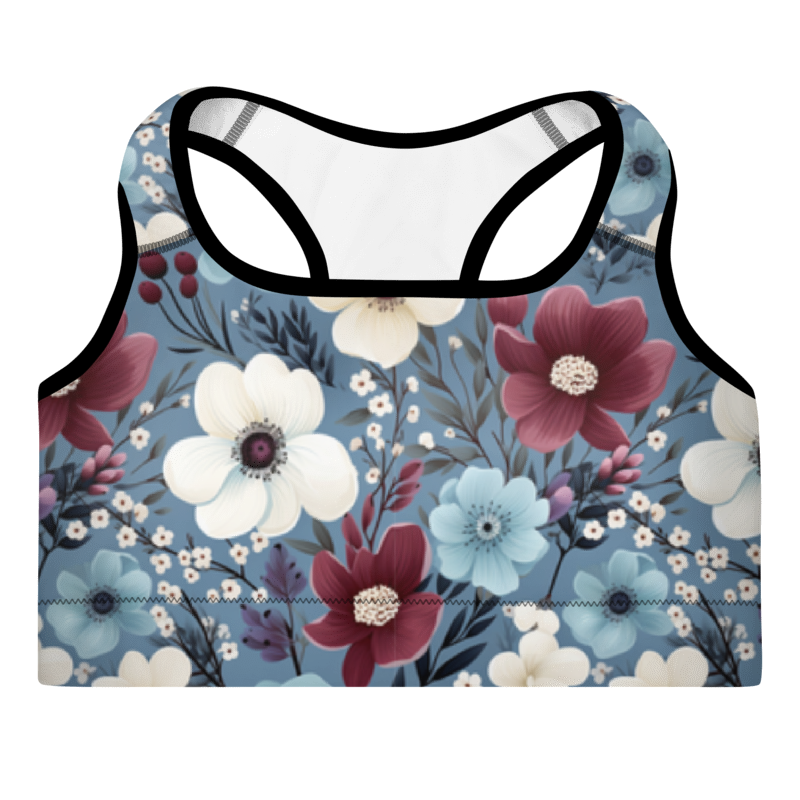 Padded Sports Bra Butterfly garden