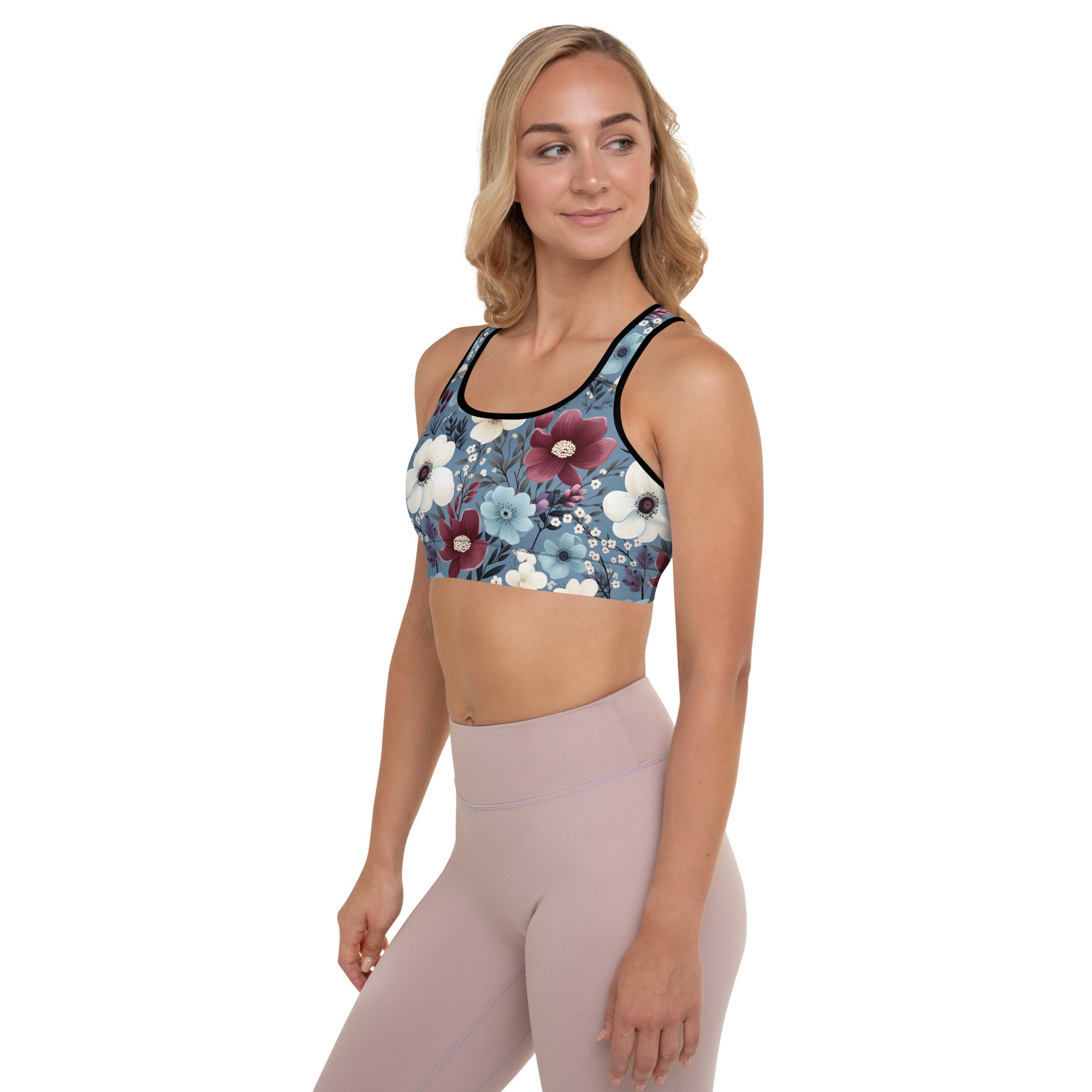 Padded Sports Bra Butterfly garden