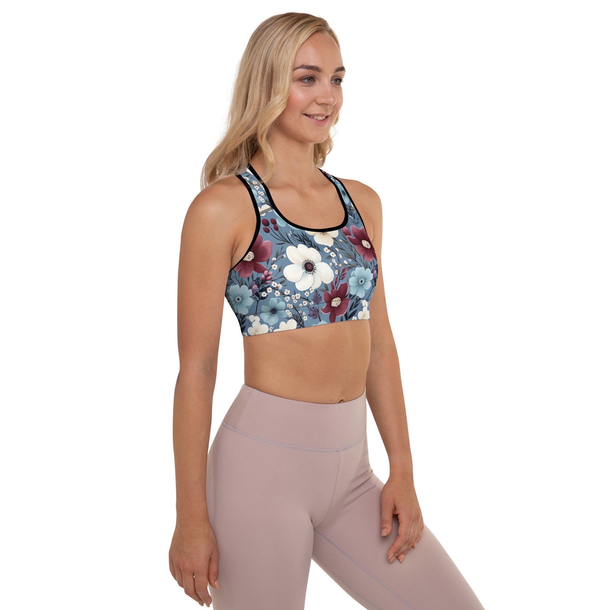 Padded Sports Bra Butterfly garden