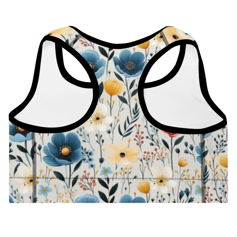 Padded Sports Bra Butterfly Garden Yellow