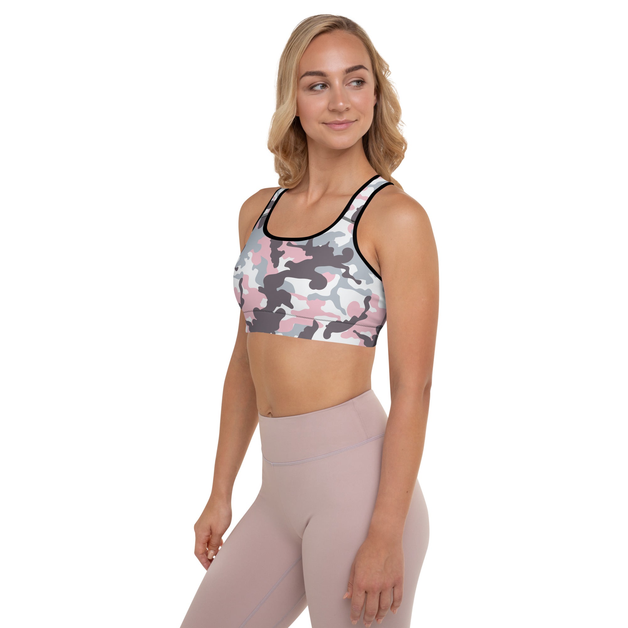 Padded Sports Bra Camo Pink