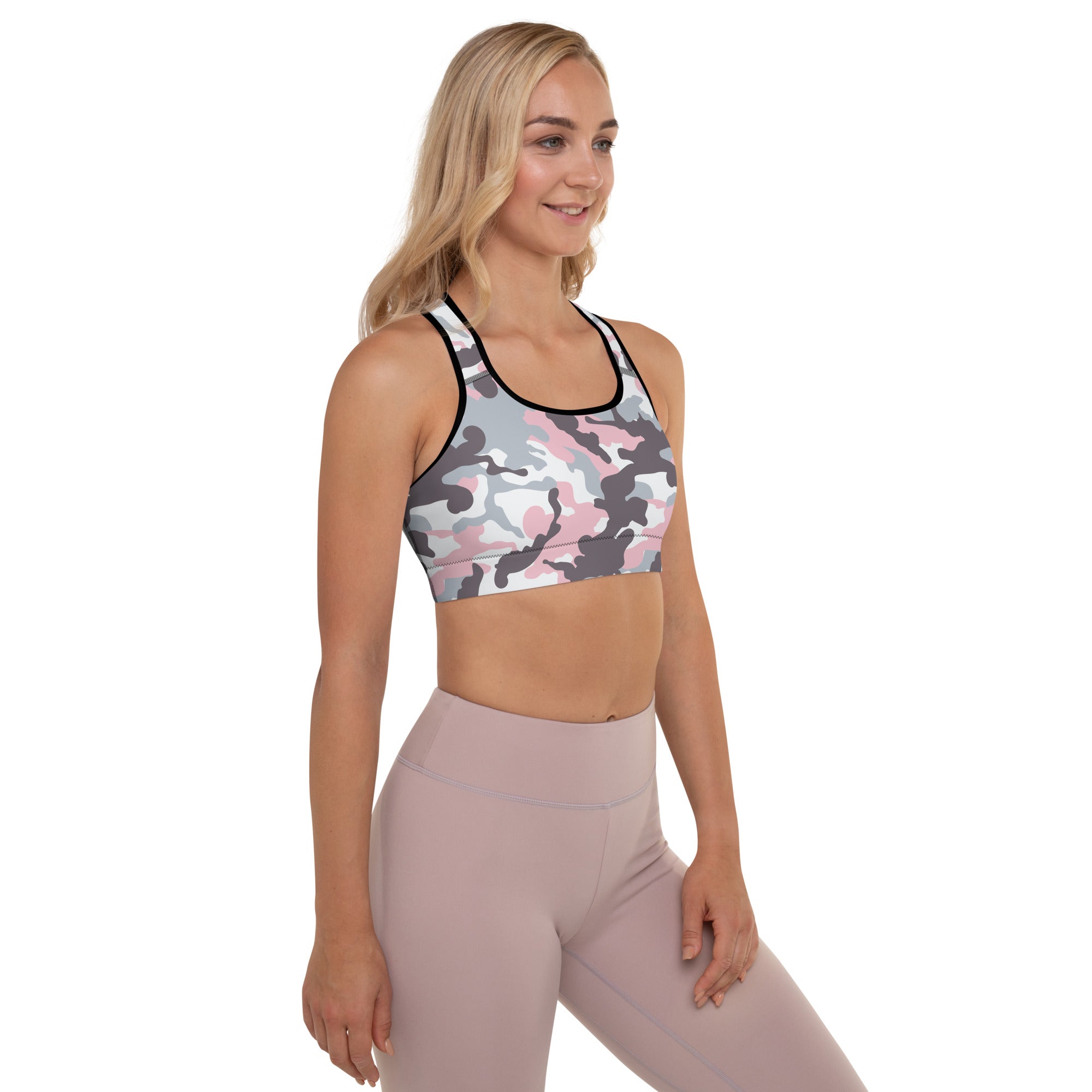 Padded Sports Bra Camo Pink