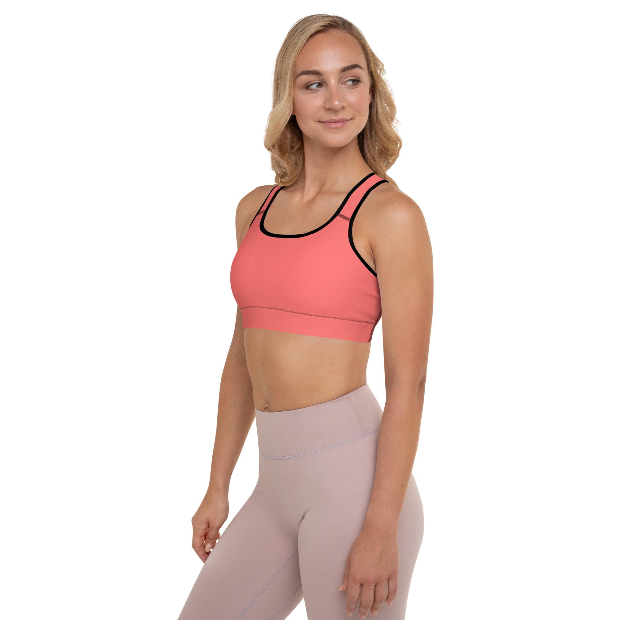 Padded Sports Bra Coral
