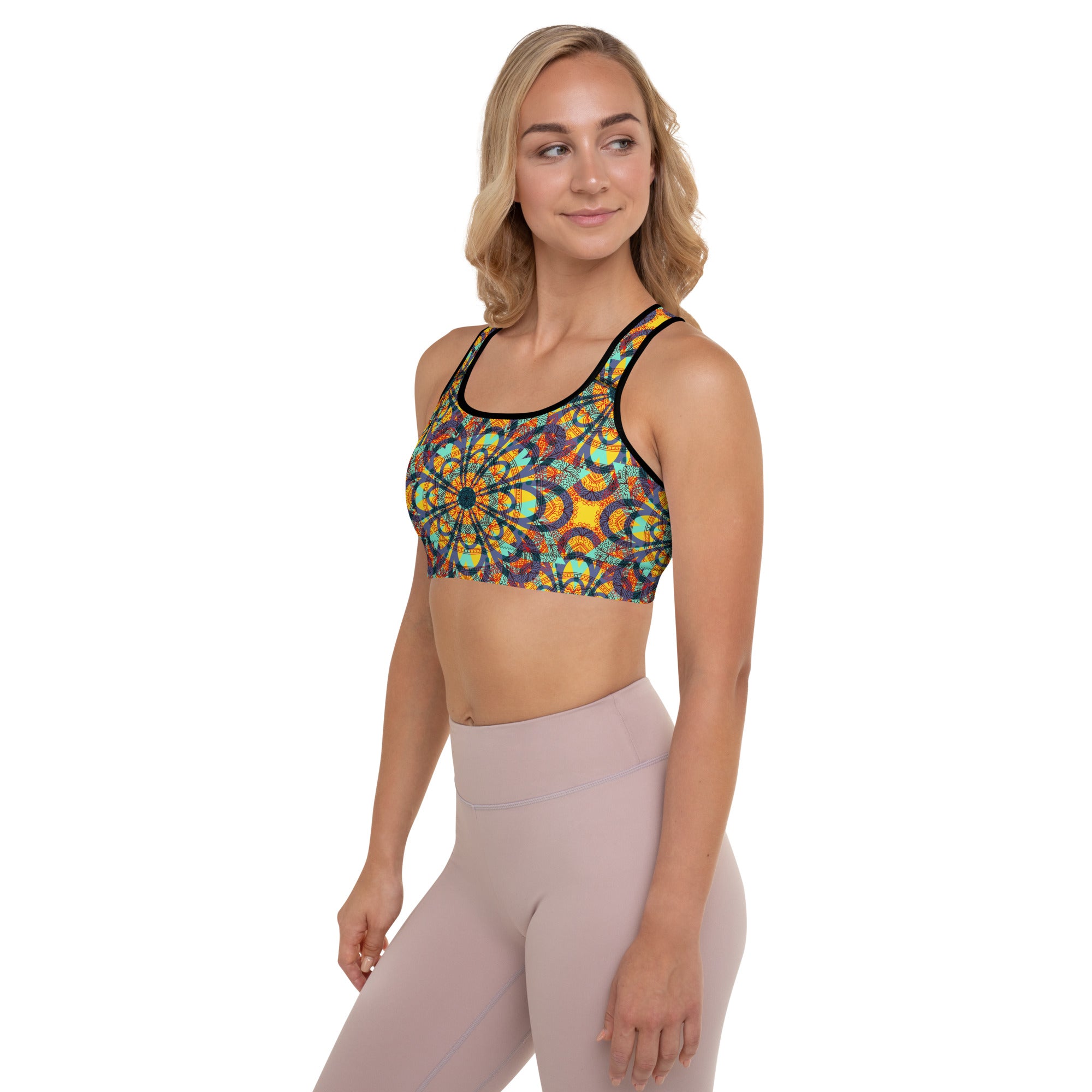 Padded Sports Bra Floral kaleidoscope multicolour