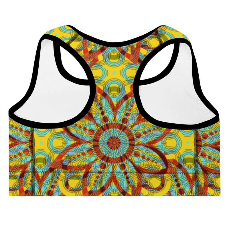 Padded Sports Bra Floral kaleidoscope yellow
