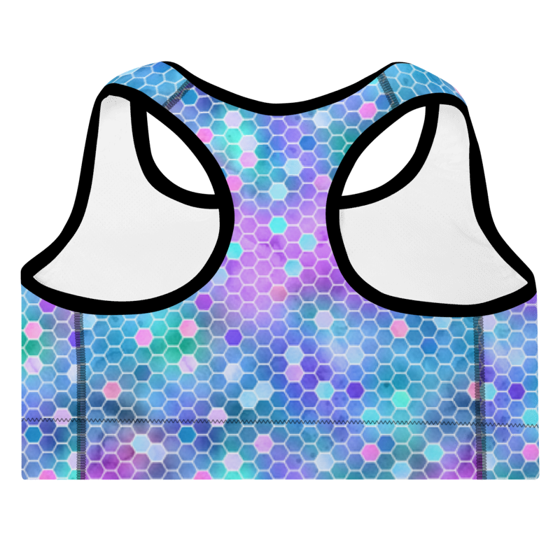 Padded Sports Bra Honeycomb Pink and Purple