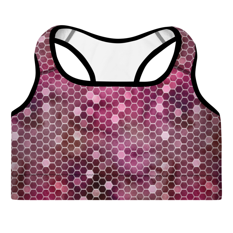 Padded Sports Bra Honeycomb Red