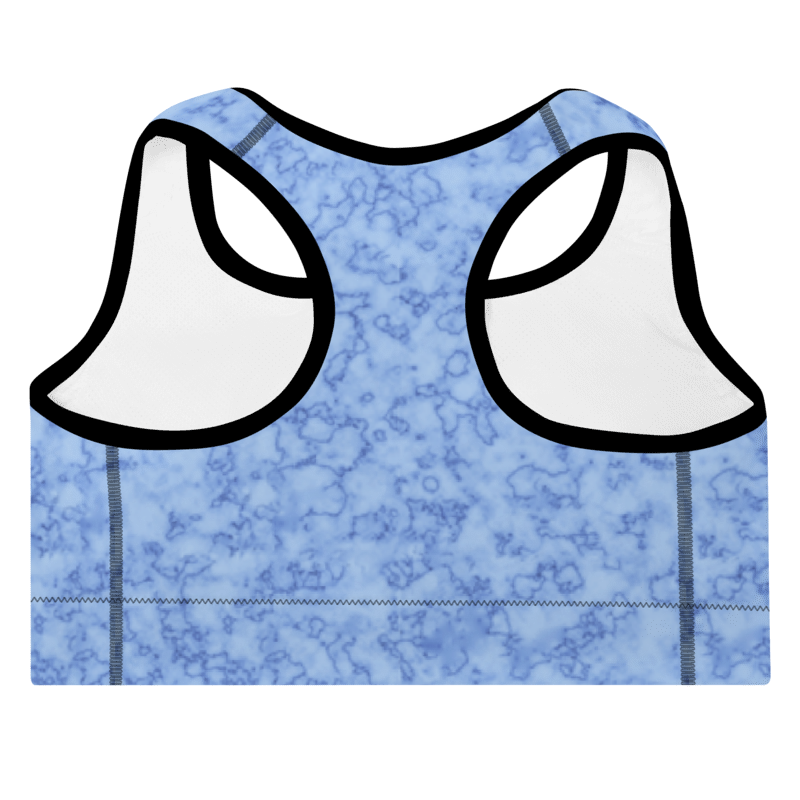 Padded Sports Bra Marble Light Blue