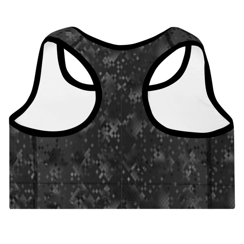 Padded Sports Bra Snake Print Black