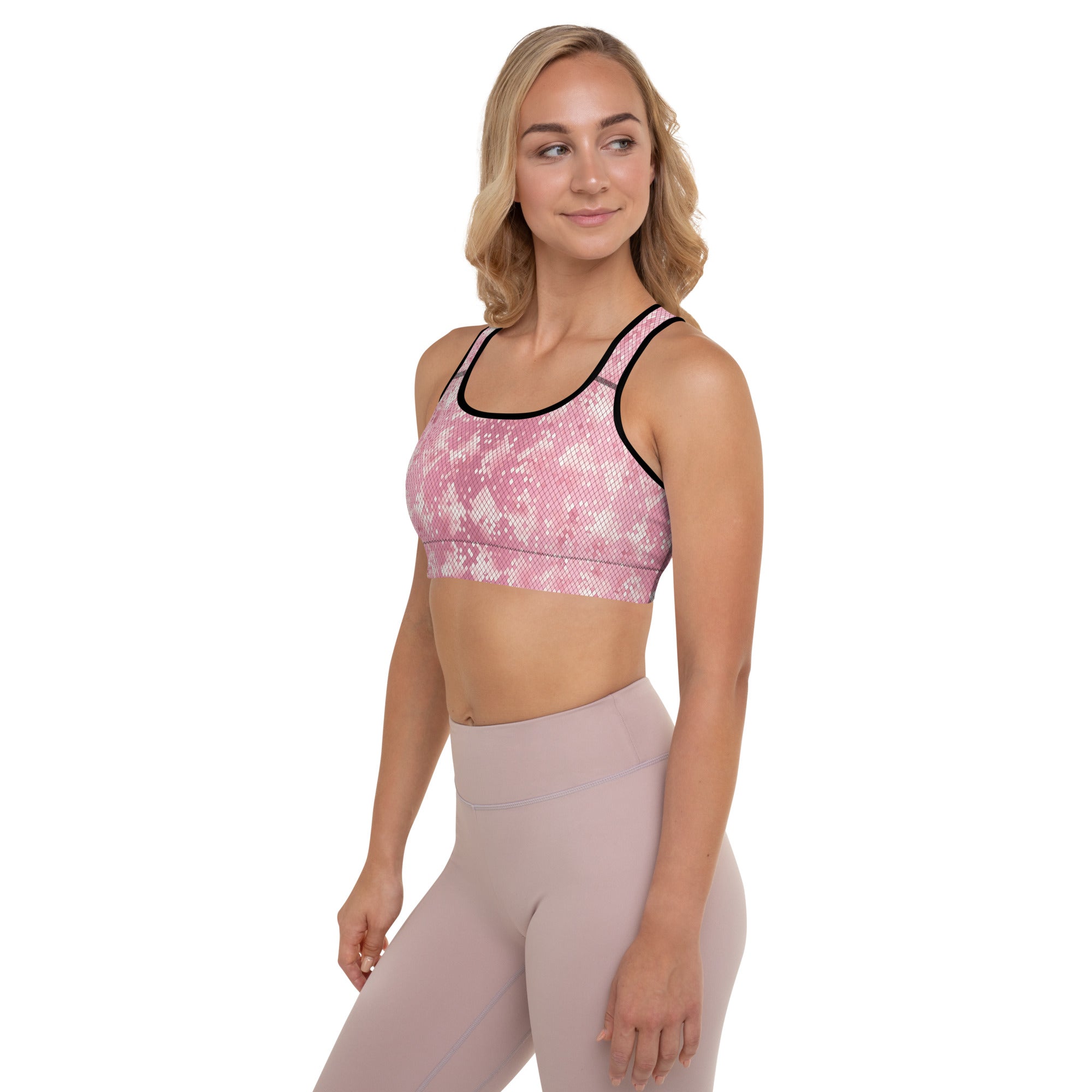 Padded Sports Bra Snake print Pink