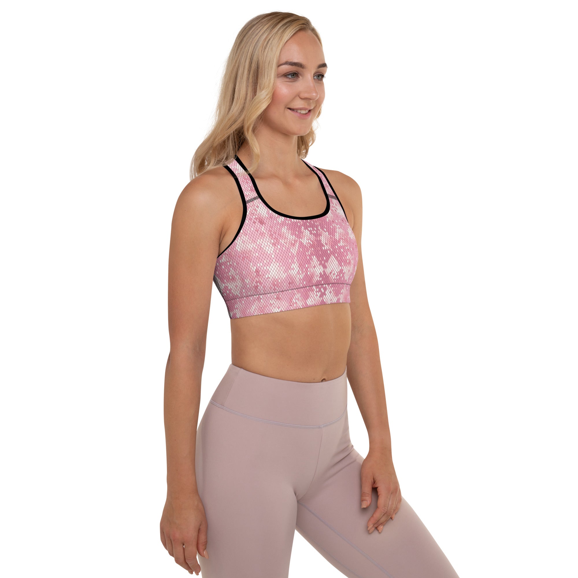 Padded Sports Bra Snake print Pink