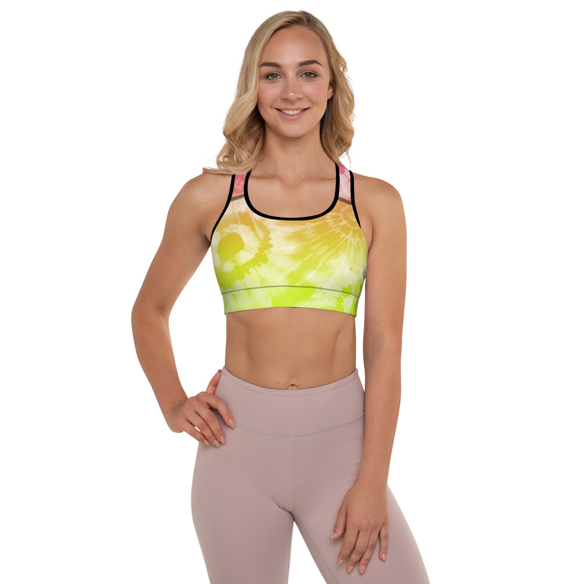Padded Sports Bra Tie dye multicolor stars