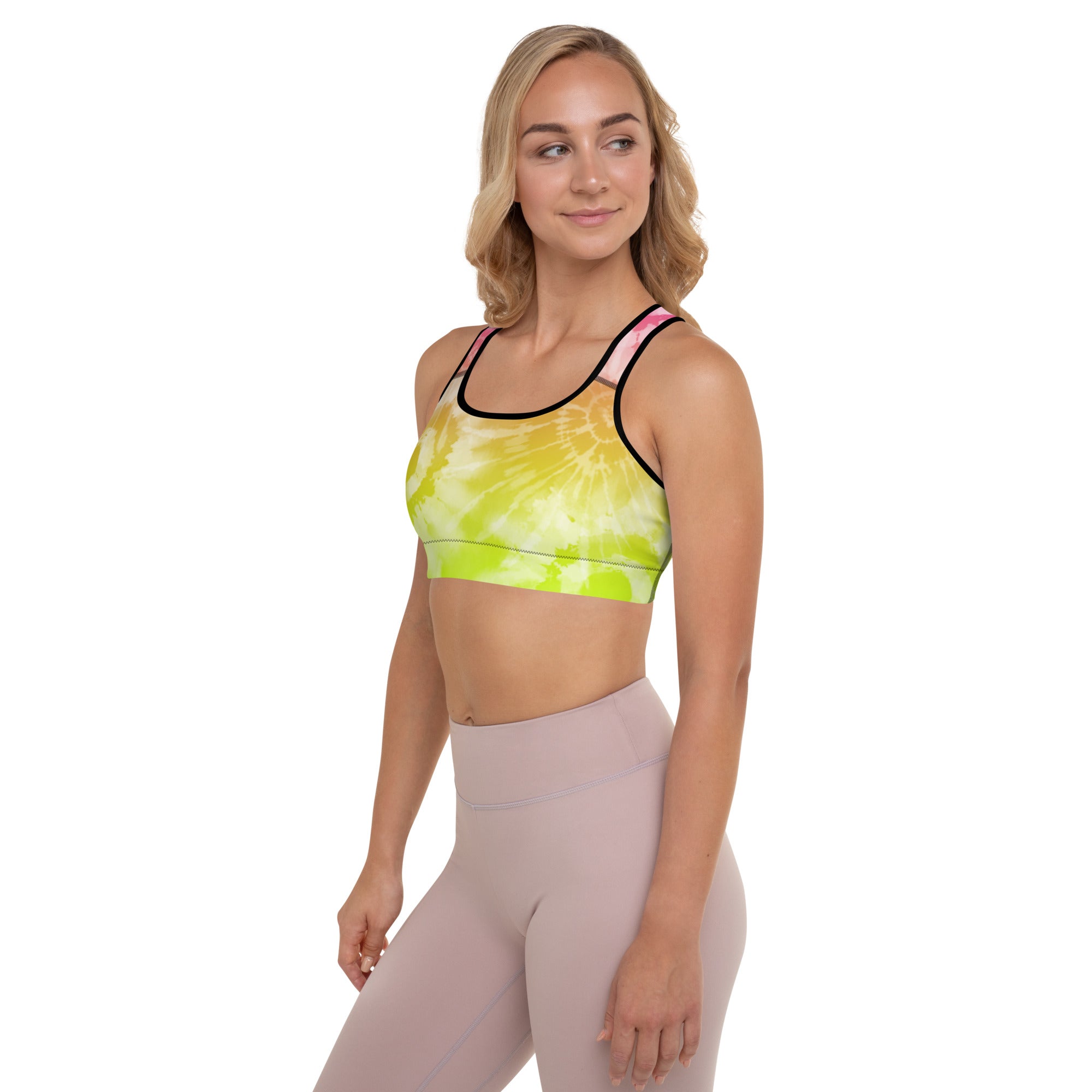 Padded Sports Bra Tie dye multicolor stars