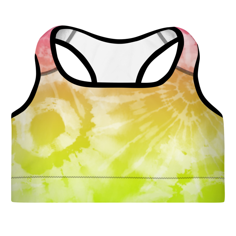 Padded Sports Bra Tie dye multicolor stars