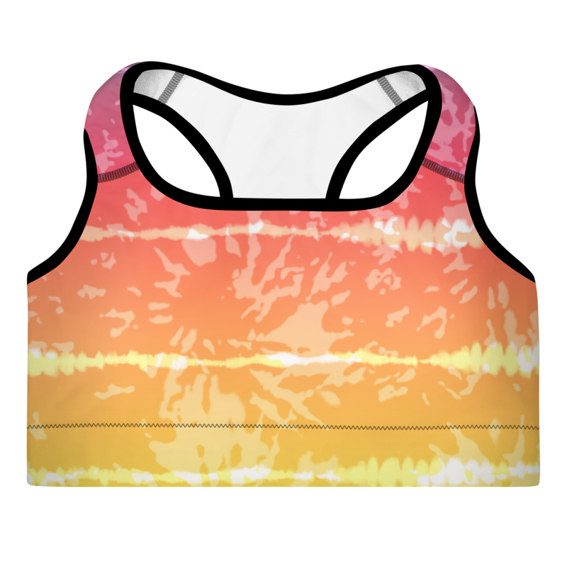 Padded Sports Bra Tie dye multicolor stripes